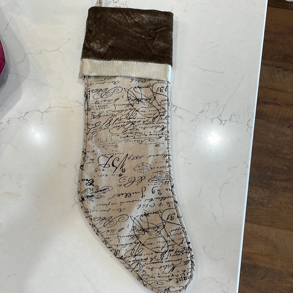 Gold Velvet Batik Christmas Stockings Set 4 piece